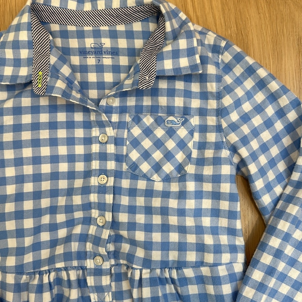 Girls sz 7 vineyard vines flannel dress - Picture 3 of 4